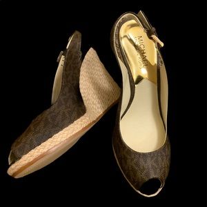 Michael Kors Tan Espadrille Wedge